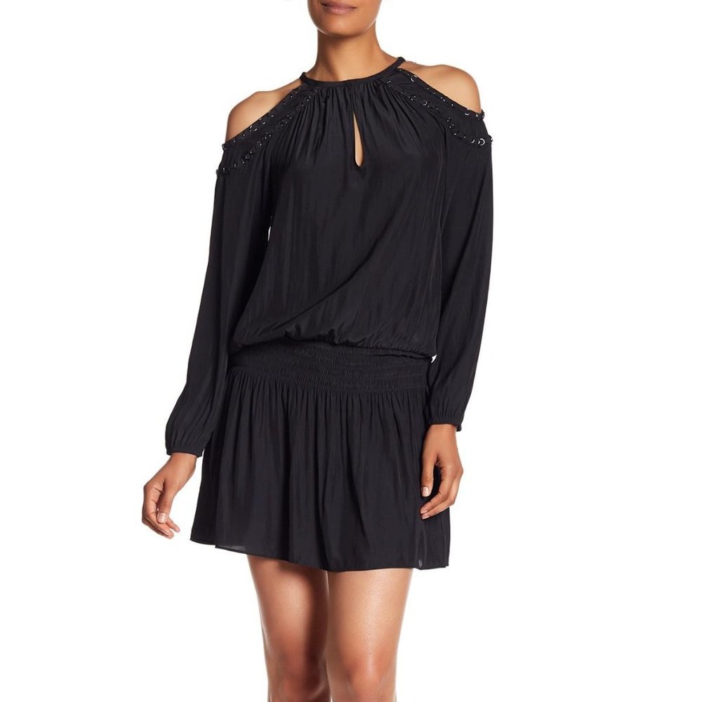 New with Tags Ramy Brook Alicia Cold Shoulder Blouson Dress size M